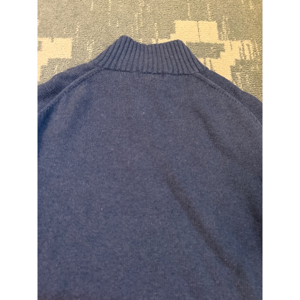 Polo Ralph Lauren Mens XL Blue Heather 3-Button Mock Neck Pony Logo Sweater - Picture 7 of 9